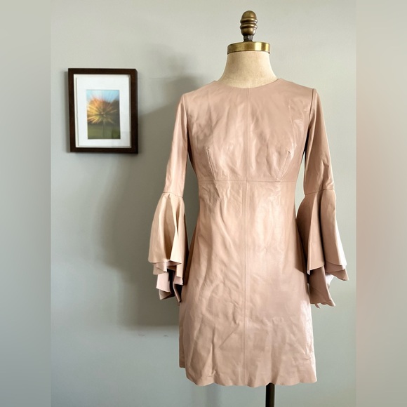 Milly Blush Pink 100% Genuine Leather Dress - Picture 1 of 6